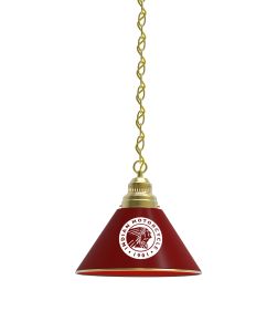 Indian Motorcycle Billiard Pendant Light Brass finish with Burgundy Shade