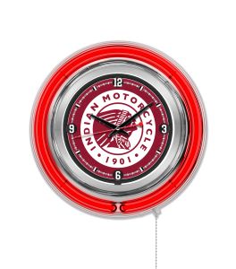 Indian Motorcycle Head 15" Neon Clock