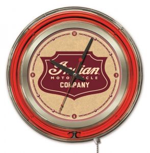 Indian Motorcycle Shield Logo 15 Neon Clock