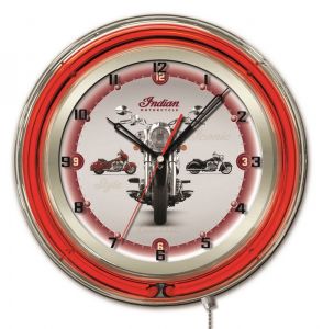 Indian Motorcycle Multi Bike 19" Neon Clock