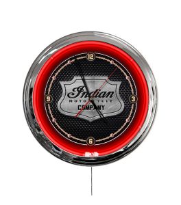 Indian Motorcycle (Metal Shield) 16" LED Wall Clock