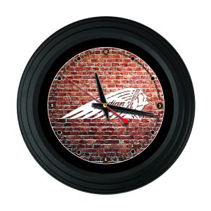 Indian Motorcycle Traditional Wall Clock with Brick Wall Logo