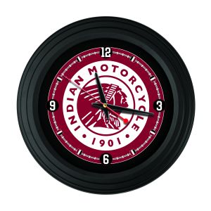 Indian Motorcycle Traditional Wall Clock with Iconic Head Logo