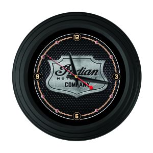 Indian Motorcycle Traditional Wall Clock with Metal Shield Logo