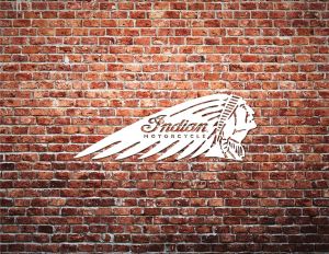 Indian Motorcycle Brick Wall Printed Canvas Art