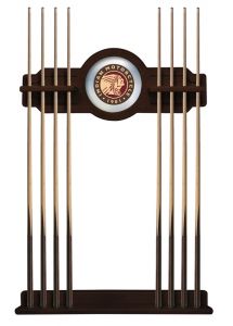 Indian Motorcycle Logo'd English Tudor Finish Cue Rack