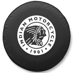 Indian Motorcycle Head Logo Black Tire Cover